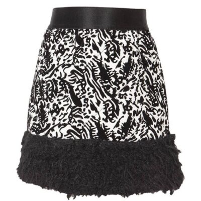 M&B Kid's Fashion Παιδική Φούστα Με Γουνάκι Ασπρόμαυρη