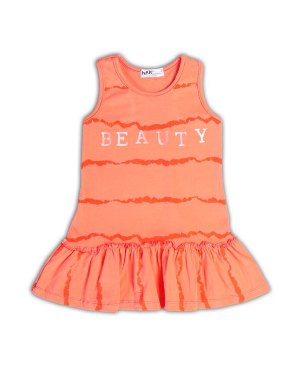Nek Kids Wear Παιδικό Φόρεμα Αμάνικο Πορτοκαλί