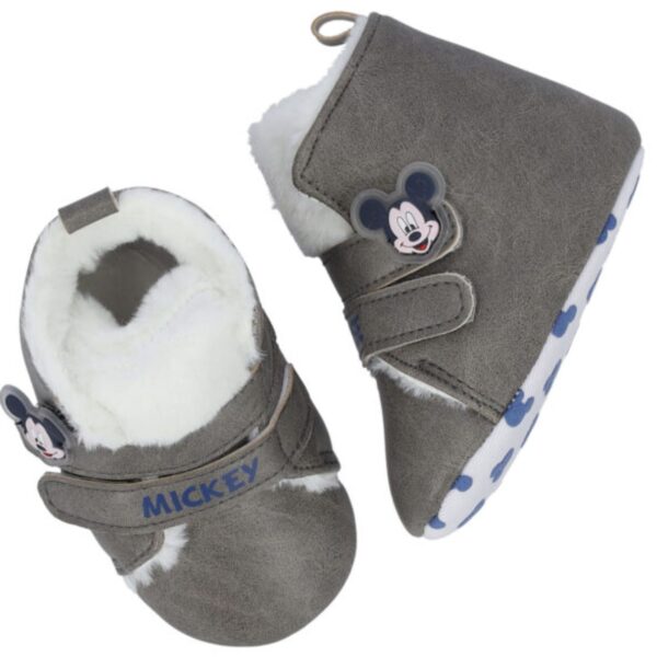 Disney Baby Mickey Mouse Βρεφικά Μποτάκια Αγκαλιάς Γκρι