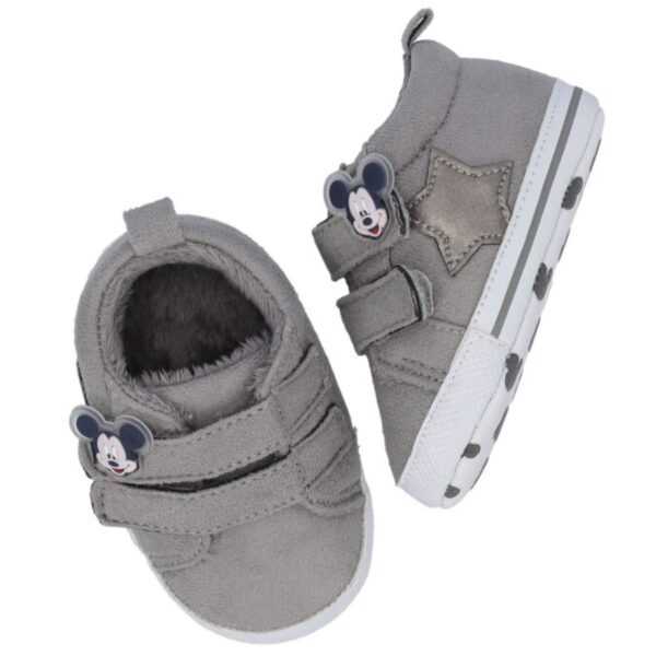 Disney Baby Mickey Mouse Βρεφικά Sneakers Αγκαλιάς Γκρι