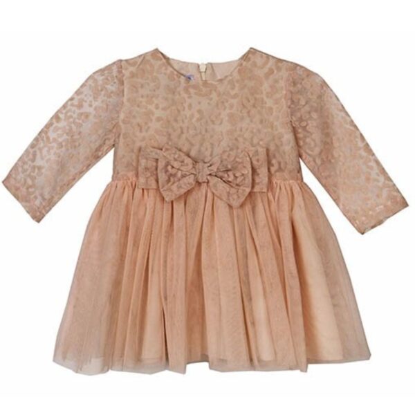 M&B Kid's Fashion Βρεφικό Φόρεμα Ανάγλυφο Animal Print Σομόν