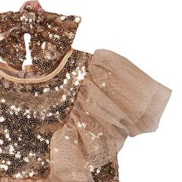 M&B Kid's Fashion Βρεφικό Φόρεμα Με Κορδέλα Και Παγιέτα Σομόν - Image 2