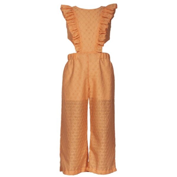 M&B Kid's Fashion Παιδική Ολόσωμη Φόρμα Εξώπλατη Πορτοκαλί Βαμβακερή
