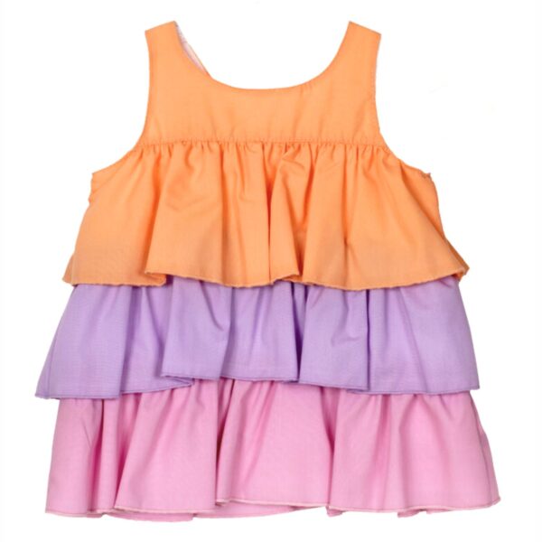 M&B Kid's Fashion Παιδικό Φόρεμα Tricolore Βαμβακερό