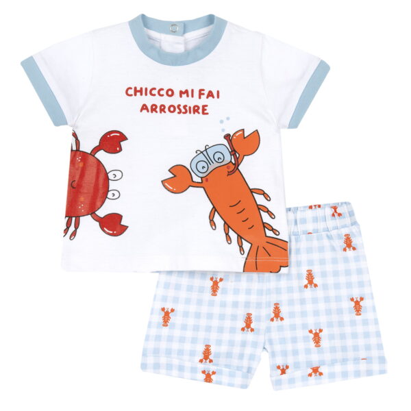Chicco Βρεφικό Σετ Μπλούζα Με Σορτς Καβουράκια Βαμβακερό