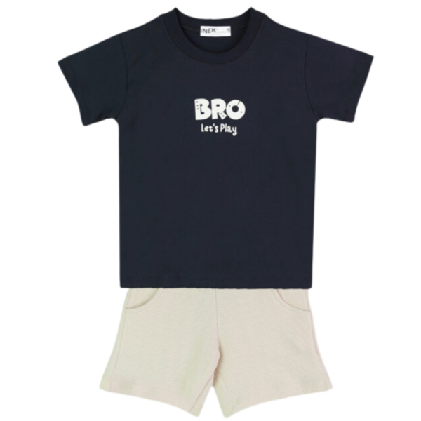 NEK Kids Wear Παιδικό Σετ Μπλούζα Με Σορτς Bro Βαμβακερό