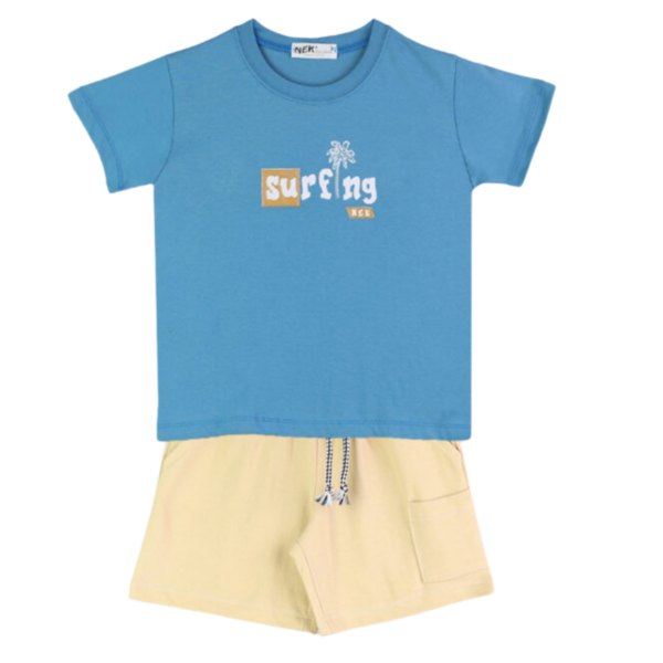 NEK Kids Wear Παιδικό Σετ Μπλούζα Με Σορτς Surfing Βαμβακερό