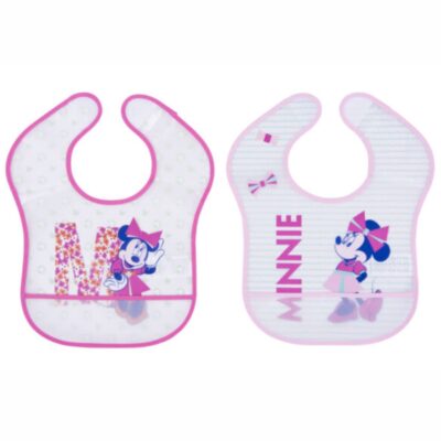 Disney Baby Minnie Mouse Πλαστικές Σαλιάρες Σετ 2τμχ