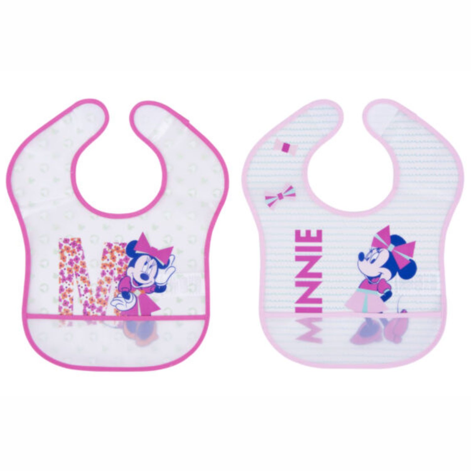 Disney Baby Minnie Mouse Πλαστικές Σαλιάρες Σετ 2τμχ