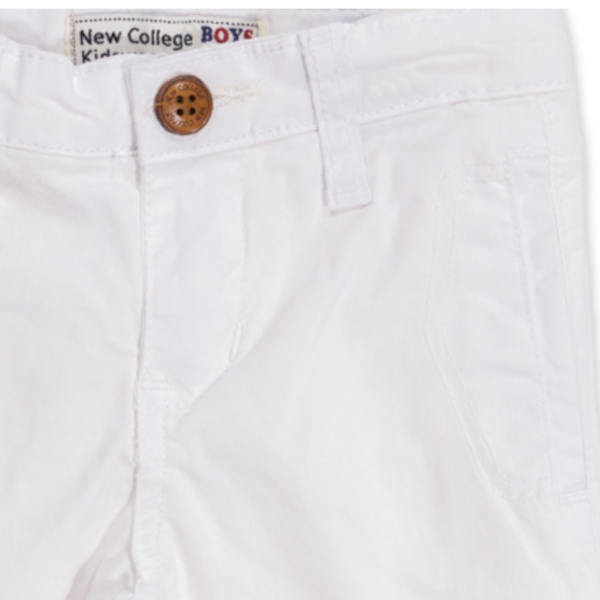 New College Παιδικό Σορτς/Βερμούδα Υφασμάτινο Λευκό - Image 2