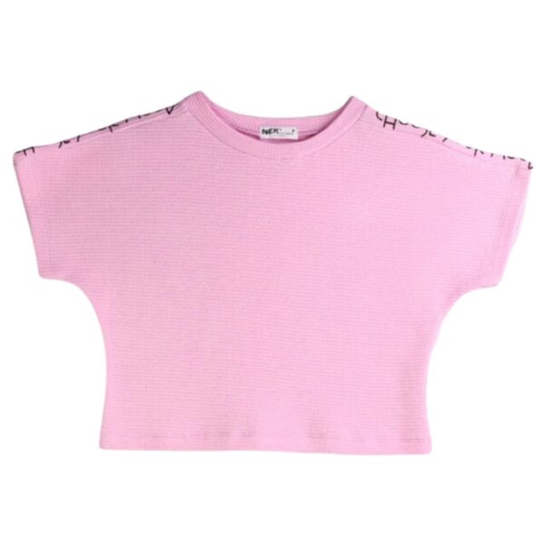 NEK Kids Wear Παιδικό Σετ Μπλούζα Με Σορτς Choose Βαμβακερό Ροζ - Image 2