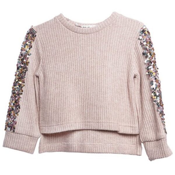 M&B Kid's Fashion Παιδική Μακρυμάνικη Μπλούζα Ρόζ Με Παγιέτα
