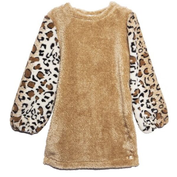 M&B Kid's Fashion Παιδικό Φόρεμα Καφέ Λεοπάρ