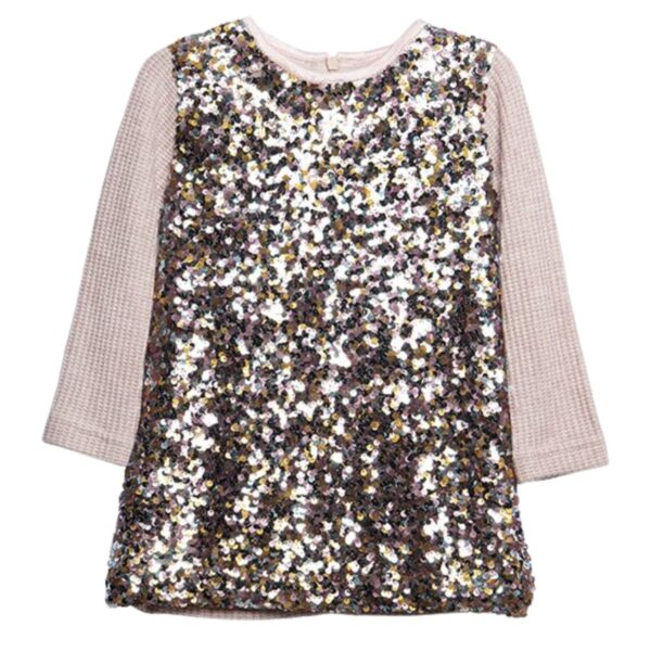 M&B Kid's Fashion Παιδικό Φόρεμα Ροζ Με Παγιέτα