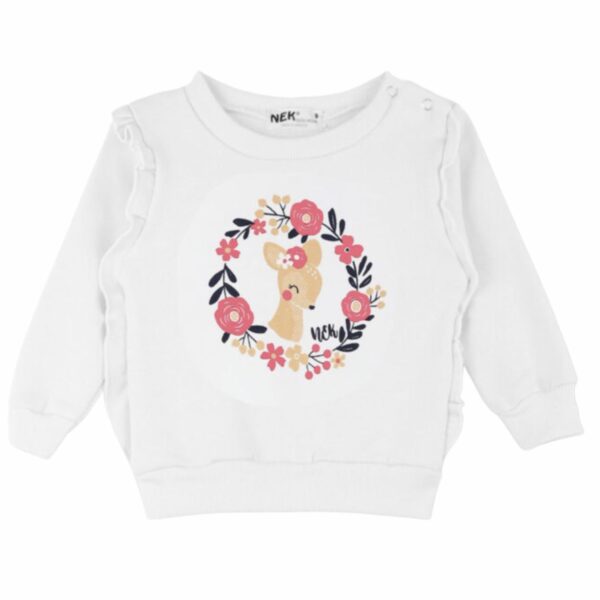 Nek Kids Wear Βρεφικό Σετ Φόρμας Λευκό Ελαφάκι - Image 2