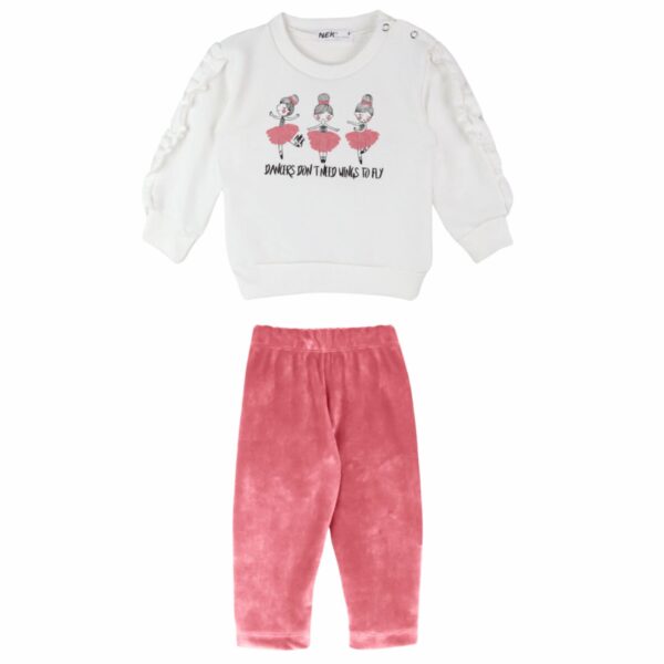 Nek Kids Wear Βρεφικό Σετ Φόρμας Λευκό Ballerina
