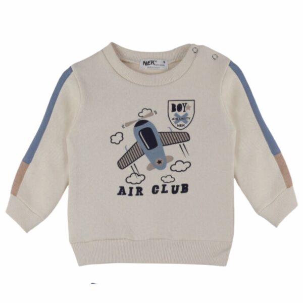Nek Kids Wear Βρεφικό Σετ Φόρμας Μπεζ Air Club - Image 2