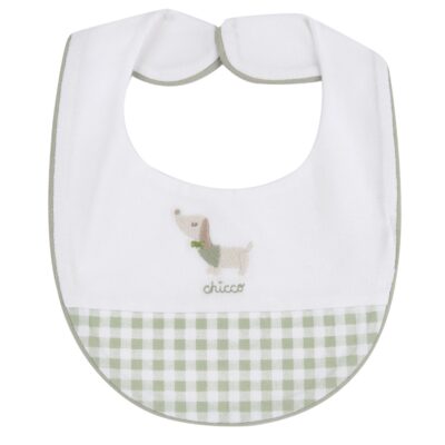 Chicco Βρεφική Σαλιάρα Βεραμάν Καρό Με Σχέδιο Υφασμάτινη