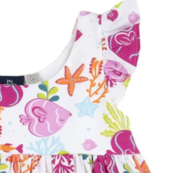 Chicco Παιδικό Φόρεμα Με Ραντάκι Βυσσινί Βαμβακερό - Image 2