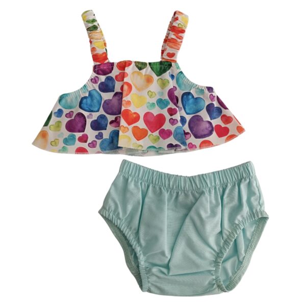 M&B Kid’s Wear We Care Βρεφικό Σετ Μπλούζα Με Ραντάκι Και Βρακάκι