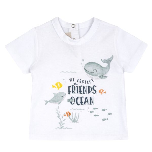 Chicco Βρεφικό T-shirt Λευκό Βαμβακερό