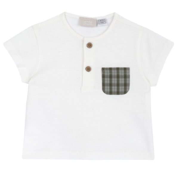 Chicco Βρεφικό T-shirt Με Τσεπάκι Λευκό Βαμβακερό