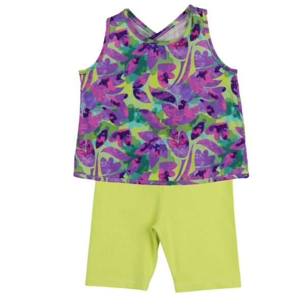 Nek Kids Wear Σετ Κορίτσι 2τχ Τοπ Με Κολάν Μωβ- Λεμονί 32125