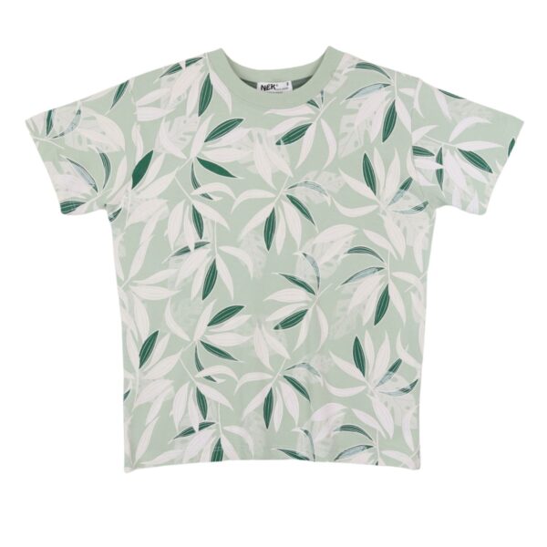 Nek Kids Wear Σετ Αγόρι 2τμχ Κοντομάνικη Μπλούζα Με Σορτς Φυστικί – Γκριζοπράσινο - Image 2