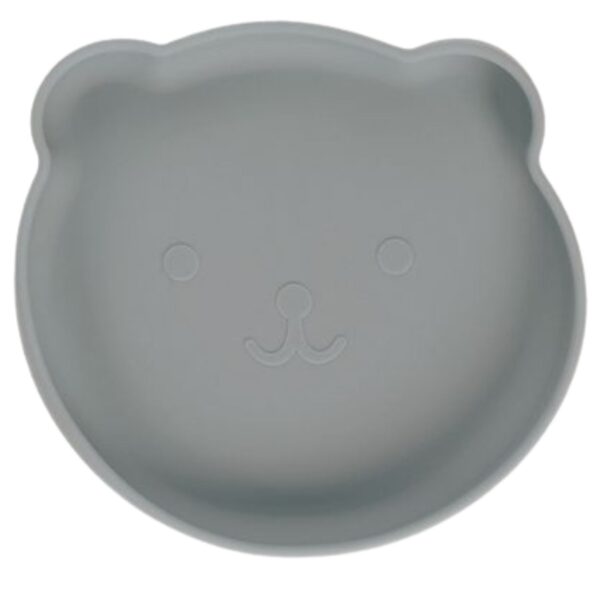 Ellepi Σετ Φαγητού Cute Bear Από Σιλικόνη Με Αντιολισθητική Βάση Και Σουπλά 6τμχ Γκρι - Image 3