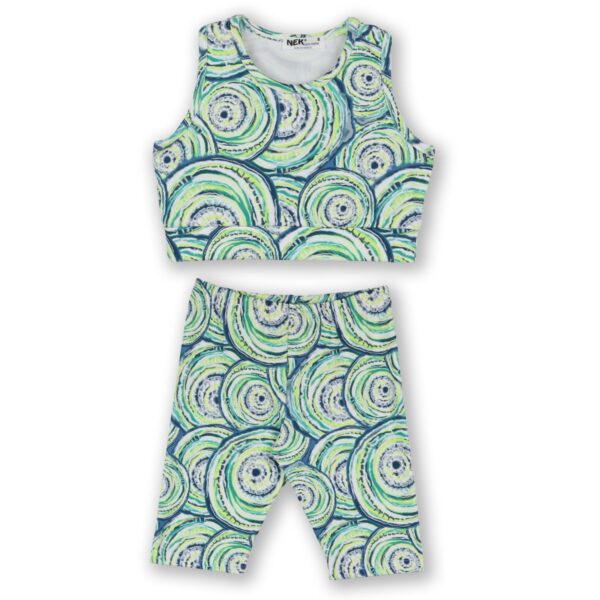 Nek Kids Wear Σετ Κορίτσι 2τχ Τοπ Με Κολάν Πράσινο 24625