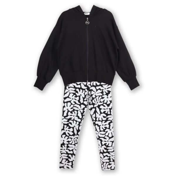 Nek Kids Wear Σετ Κορίτσι 3τχ Ζακέτα Τοπ Κολάν Ασπρόμαυρο 27725
