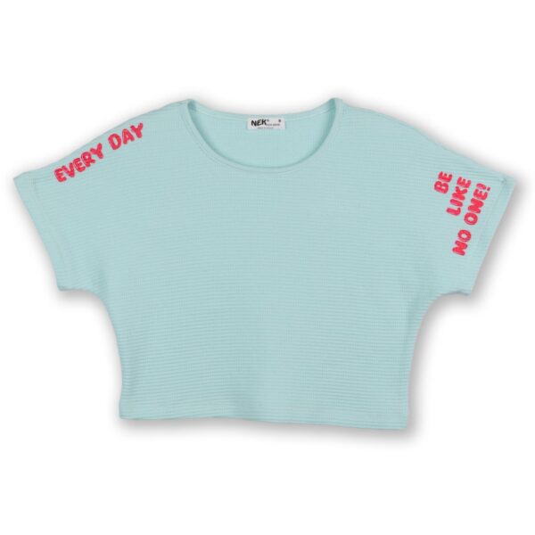 Nek Kids Wear Σετ Κορίτσι 2τχ Κοντομάνικο Μπλουζάκι Με Σορτς Άκουα 25125 - Image 2