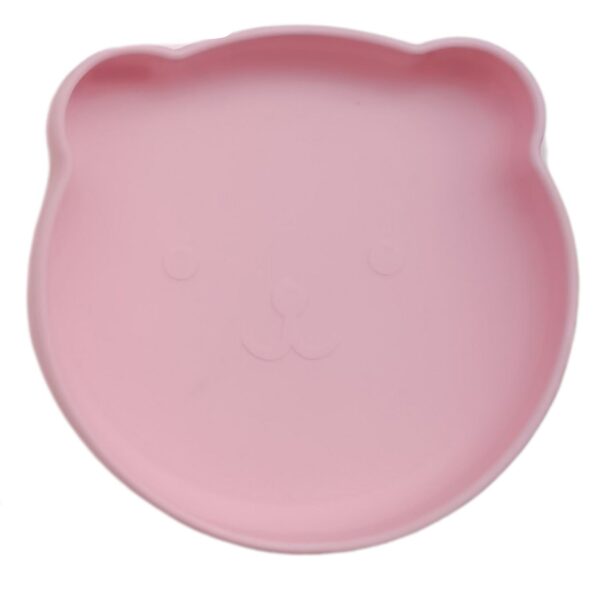 Ellepi Σετ Φαγητού Cute Bear Από Σιλικόνη Με Αντιολισθητική Βάση Και Σουπλά 6τμχ Ροζ - Image 3