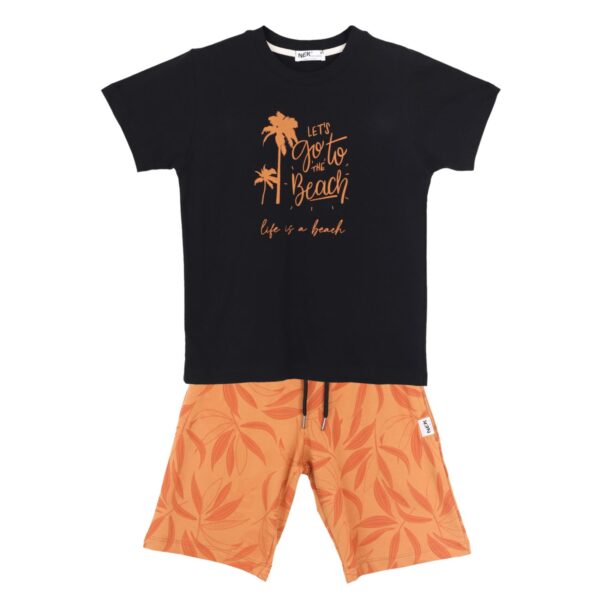 Nek Kids Wear Σετ Αγόρι 2τμχ Κοντομάνικη Μπλούζα Με Σορτς Μπλε-Εκάι 63325