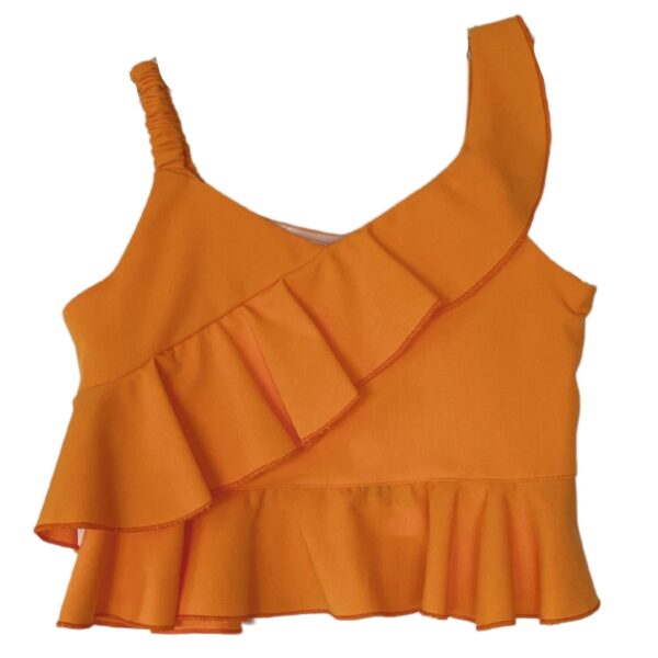 M&B Kid’s Fashion Παιδικό Τοπ Πορτοκαλί Με Βολάν