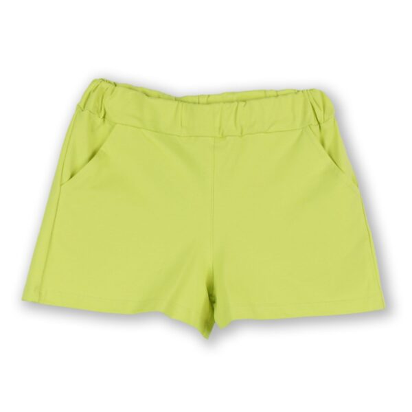Nek Kids Wear Σετ Κορίτσι 2τχ Αμάνικο Μπλουζάκι Με Σορτς Λευκό- Λεμονί 21825 - Image 4
