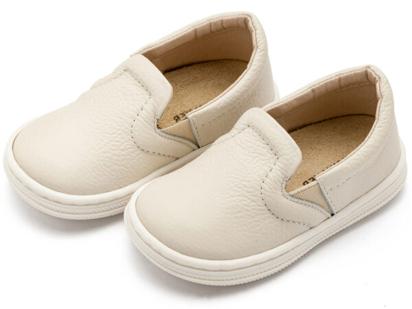 BABYWALKER Βαπτιστικό Δερμάτινο Loafer Εκρού BS3084 - Image 3