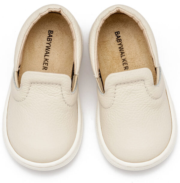 BABYWALKER Βαπτιστικό Δερμάτινο Loafer Εκρού BS3084 - Image 2