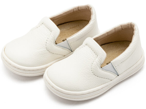 BABYWALKER Βαπτιστικό Δερμάτινο Loafer Λευκό BS3084 - Image 3