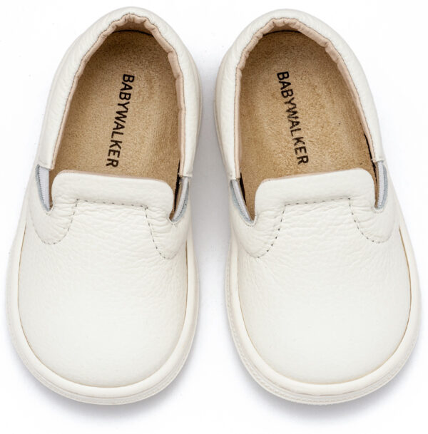 BABYWALKER Βαπτιστικό Δερμάτινο Loafer Λευκό BS3084 - Image 2