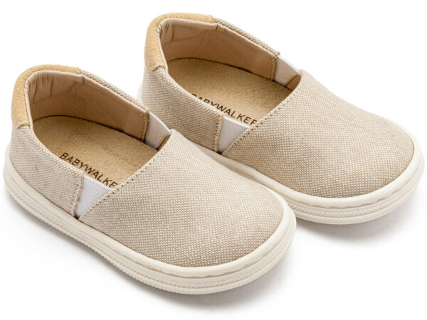 BABYWALKER Βαπτιστικό Υφασμάτινa Loafers Μπεζ BS3089