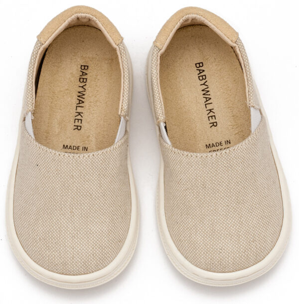 BABYWALKER Βαπτιστικό Υφασμάτινa Loafers Μπεζ BS3089 - Image 2