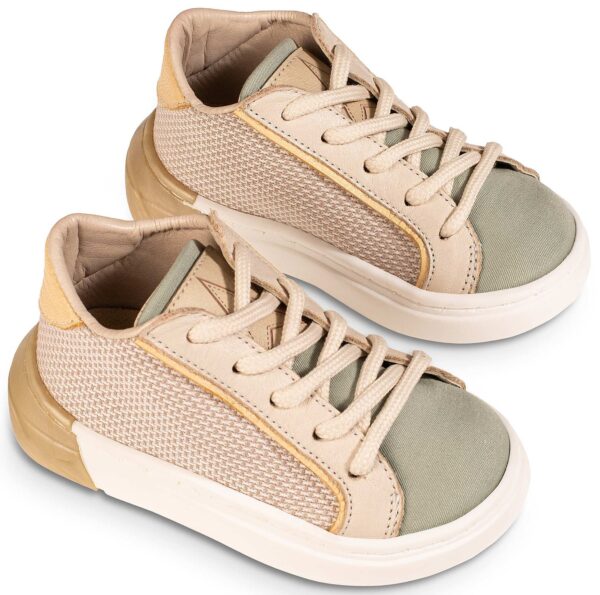 BABYWALKER Δίχρωμα Δετά Sneaker Μπεζ Μέντα EXC5280