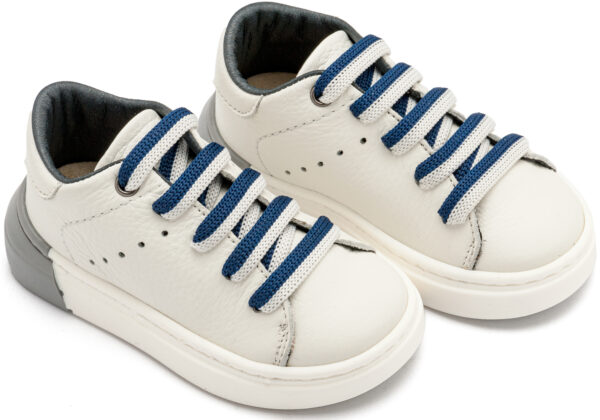 BABYWALKER Δετό Sneaker με Δίχρωμο Κορδόνι Λευκό- Μπλε EXC5294