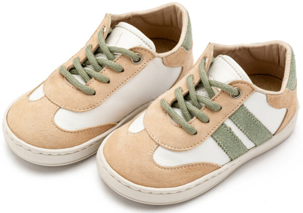 BABYWALKER Δίχρωμο Δετό Sneaker Μπεζ Μέντα EXC5296 - Image 3