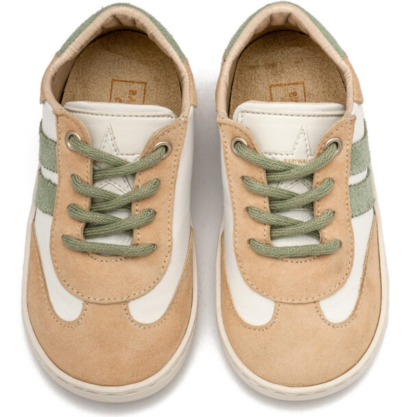 BABYWALKER Δίχρωμο Δετό Sneaker Μπεζ Μέντα EXC5296 - Image 2