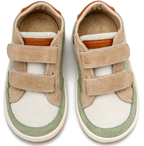 BABYWALKER Δίχρωμο Sneaker Διπλό Χρατς EXC5297 Μπεζ Μέντα - Image 2