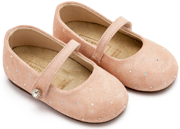 BABYWALKER Γοβάκι Suede με Στρας Νούντ LU6009