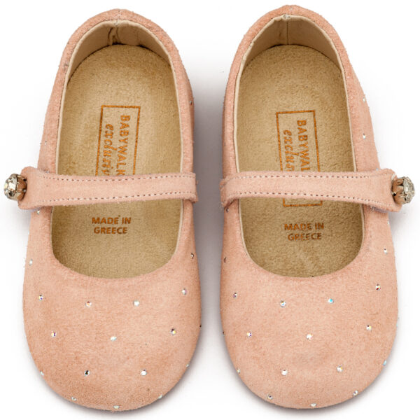 BABYWALKER Γοβάκι Suede με Στρας Νούντ LU6009 - Image 2