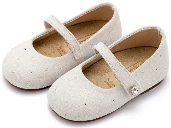 BABYWALKER Γοβάκι Suede με Στρας Λευκό LU6009 - Image 3